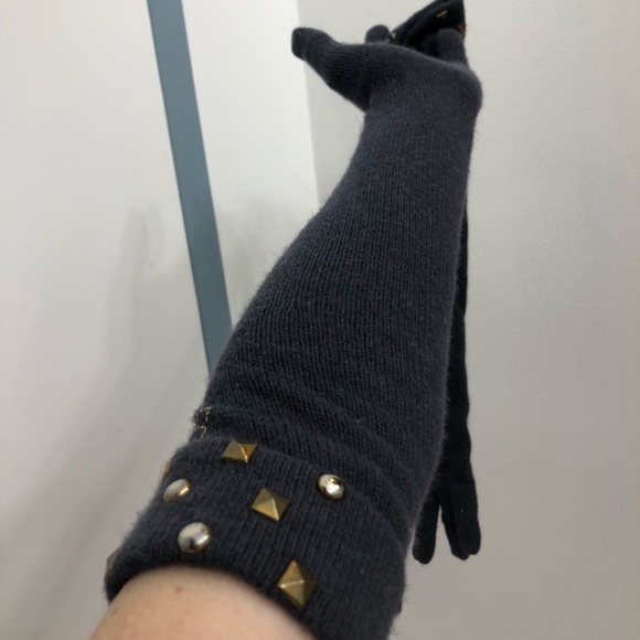 Blumarine opera/ long studded logo gray gloves - Picture 3 of 8